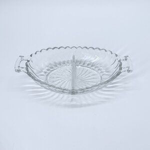 Vintage Colony by Fostoria Clear Crystal 9” Divided Oval Relish Dish